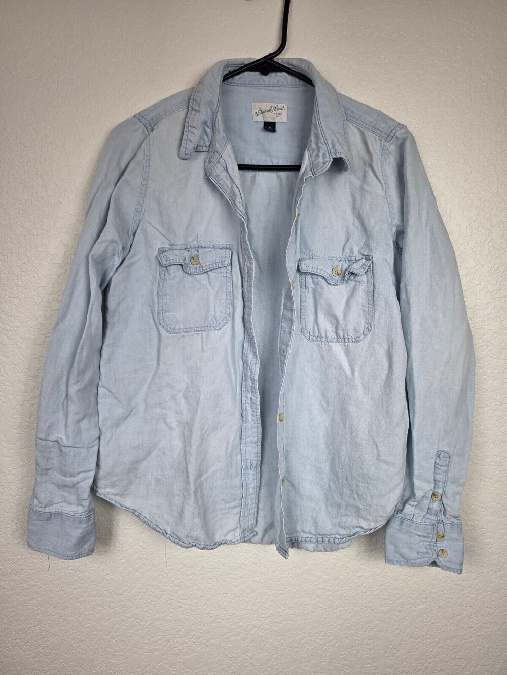 Linen Cotton Universal Thread Light Blue Shacket